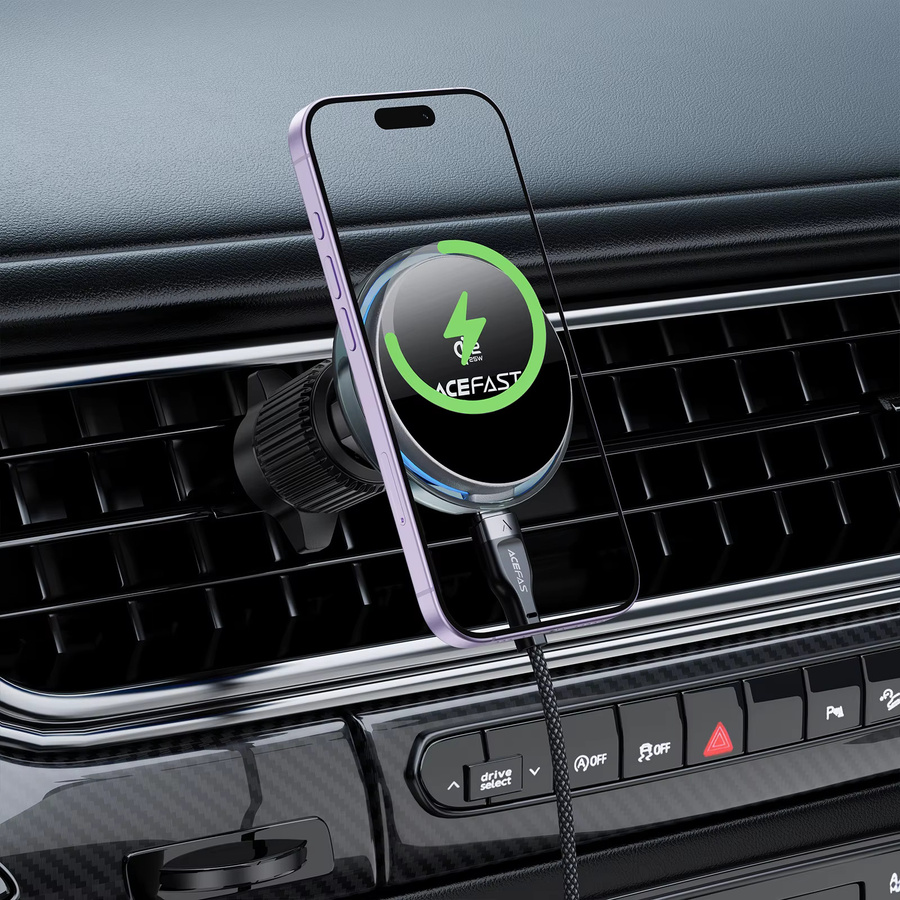 ACEFAST Qi2 25 W Magnetische Drahtlose Schnelle Lade Auto Halterung für iPhone 16 17 Pro Max und Samsung, Air Vent Clip, Schwarz - Bild 4