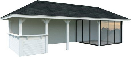 PALMAKO Pavillon Bianca aus Fichtenholz in Weiss, B/T/H: 960 x 384 x 319 cm - Bild 1