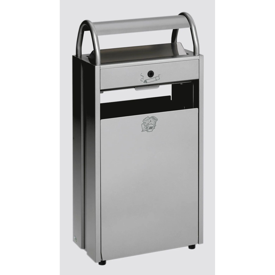 PROREGAL Kombiascher aus Stahl mit Schloss und Blenden in Silber, Volumen: 60 Liter, H x B x T: 99,5 x 48,5 x 26,5 cm - Bild 2