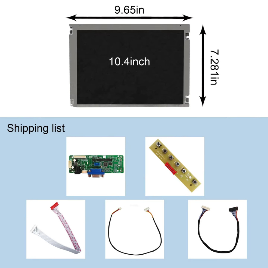 VGA-Treiberplatine für 10,4 Zoll Industrie-LCD-Displays G104SN02 V.2 und G104STN01.0 - Bild 3