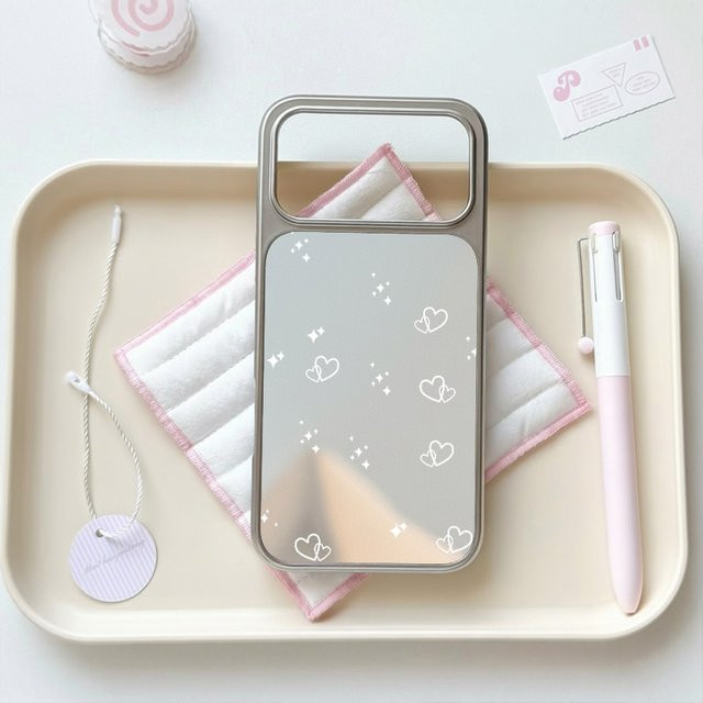 DecoPhone Anti-Sturz-Spiegel-Handyhülle Star Heart in Silber für iPhone 11 bis iPhone 17 Pro Max AIR PLUS - Bild 1