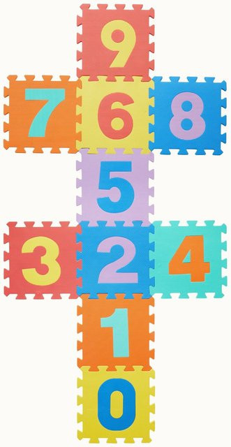 Mömax Playmat Fußmatte für Kinder in Bunt, 10-teilig, geometrisches Design, B/B/B: 30 x 30 cm pro Teil - Bild 1