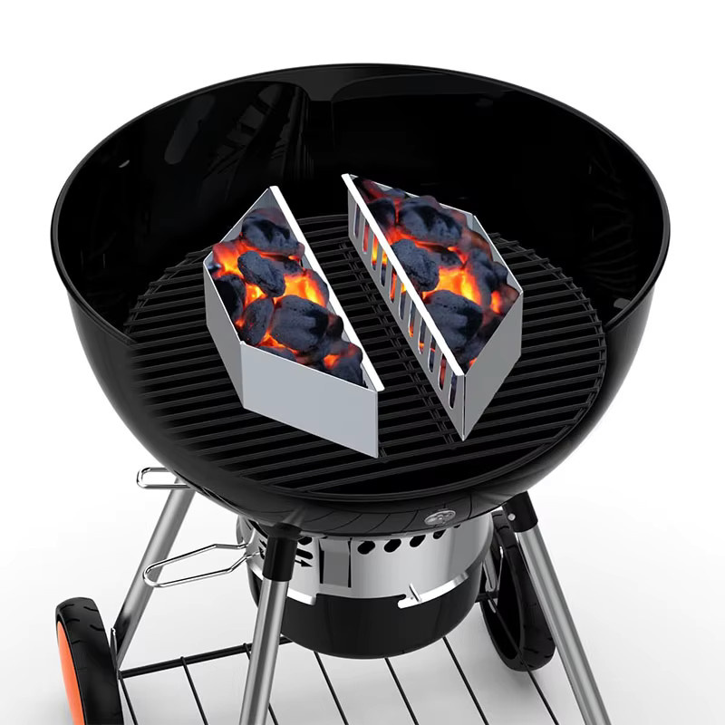 Char Holder Holzkohlekorb aus Edelstahl in Silber kompatibel mit Weber Grillzubehör LMETJMA - Bild 2