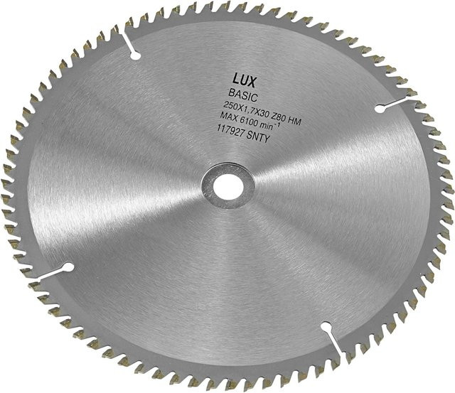 LUX-TOOLS HM-Kreissägblatt für Holz mit 80 Zähnen, Ø 250 mm, Carbide Tipped, Silber - Bild 1