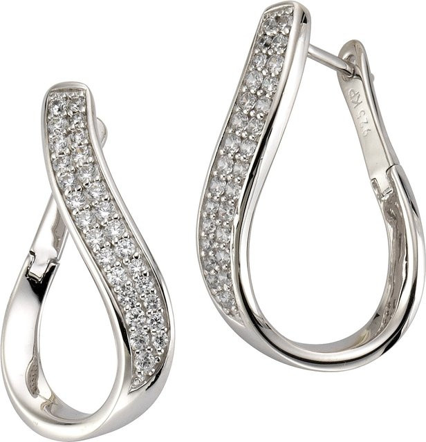Celesta Ohrringe 925 Silber, rhodiniert, weiße Zirkonia-Steine, Damen - Bild 1