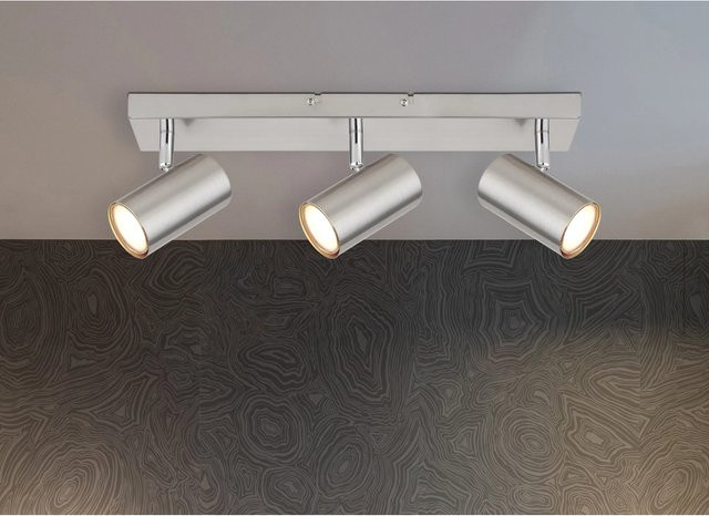 Globo Strahler Robby 3-flammig Nickel matt B/T/H: 41 x 6 x 12 cm - Bild 1