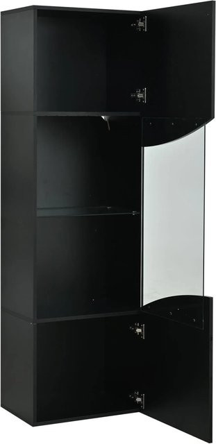 okwish Vitrinenschrank mit LED-Beleuchtung und Wellenoberfläche in Schwarz, B/T/H: 35 x 50 x 165 cm - Bild 1