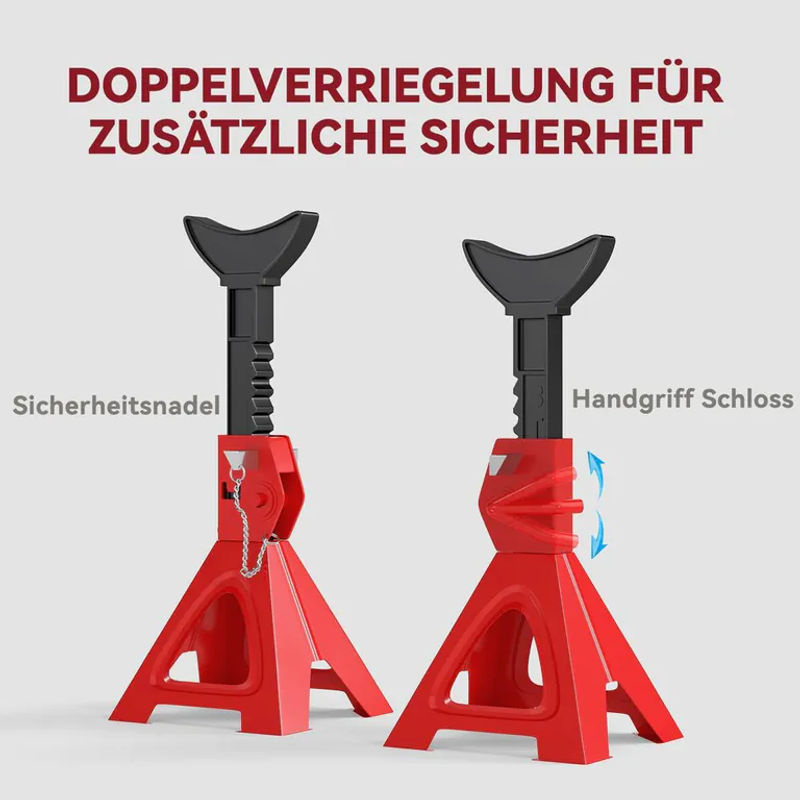 HOMCOM Unterstellbock aus Stahl in Rot und Schwarz, B/H/L: 18 x 29 x 19 cm - Bild 4