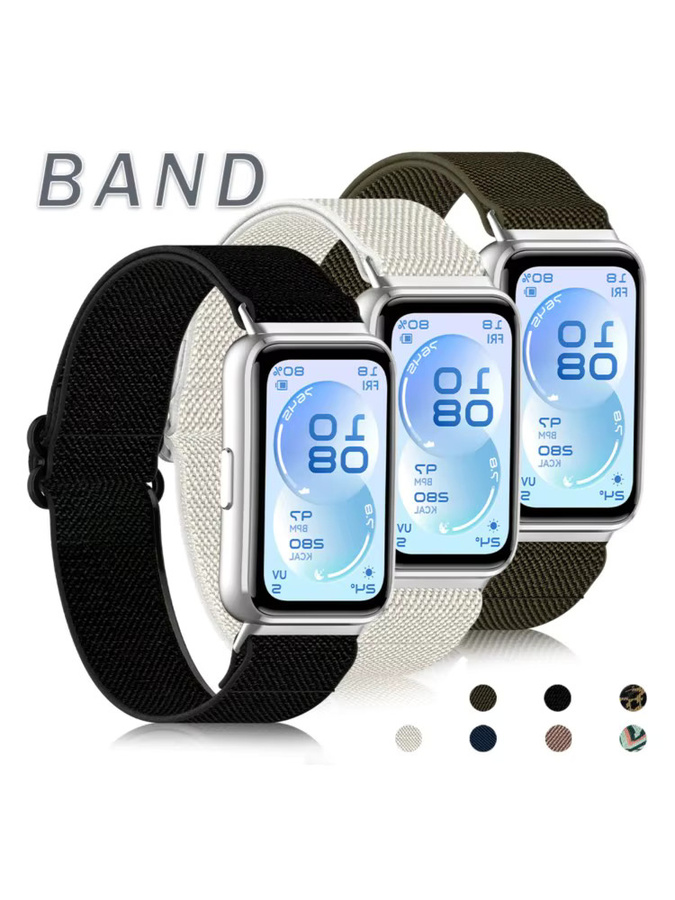 RMUTANE Uhrenarmband Nylon, Schwarz, Huawei Band 11 Pro/11 NFC - Bild 6