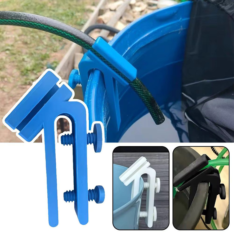 Verstellbare Kunststoff-Wasserschlauchhalterung in Blau für Gartenwasserrohr-Verbindungen und Aquarium-Wasserwechsel - Bild 4