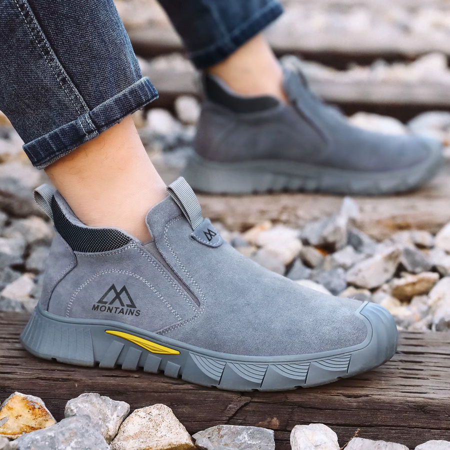 QUELERK Sicherheitsschuhe für Männer in Grau mit Stahlkappe und Durchtrittschutz im Sneaker-Design - Bild 5