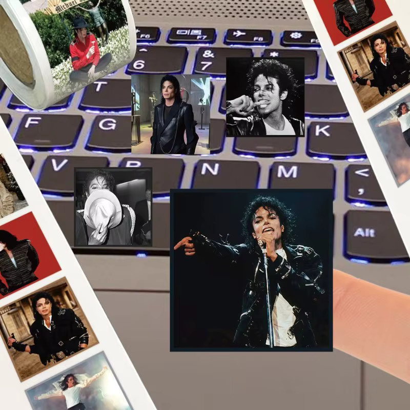 500 Stück Michael Jackson Graffiti-Aufkleber Set, Pop-Rock-Sänger Motiv-Aufkleber aus Papier, Mehrfarbig - Bild 2