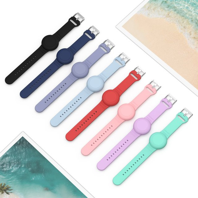 Wasserdichte Silikon-Schutzhülle für Apple AirTag als Anti-Verlust Armband in Grün - Bild 1