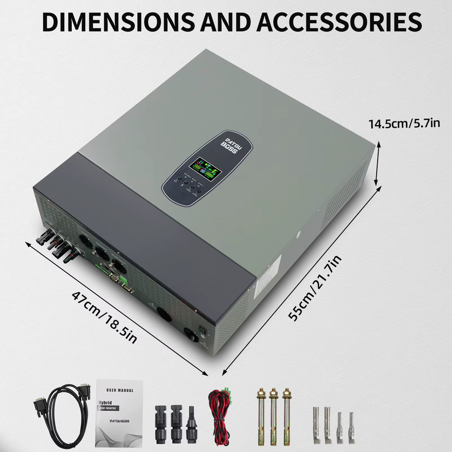 DATOUBOSS Hybrid Solar Inverter On Off Grid mit Dual MPPT 11KW 48V und 150A Solar Laderegler - Bild 2