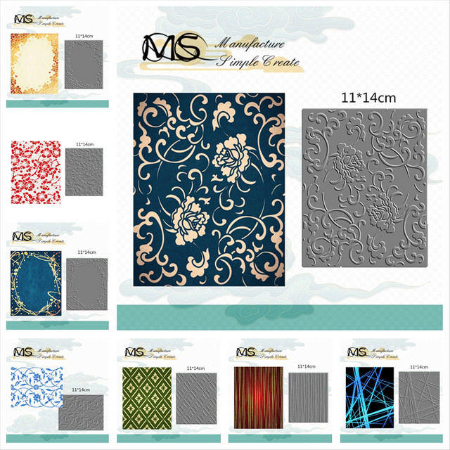Heißfolienplatte Spitzenband für Scrapbooking und Bastelarbeiten mit Blumen- und Weihnachtsdesign ohne Metall-Stanzformen - Bild 1