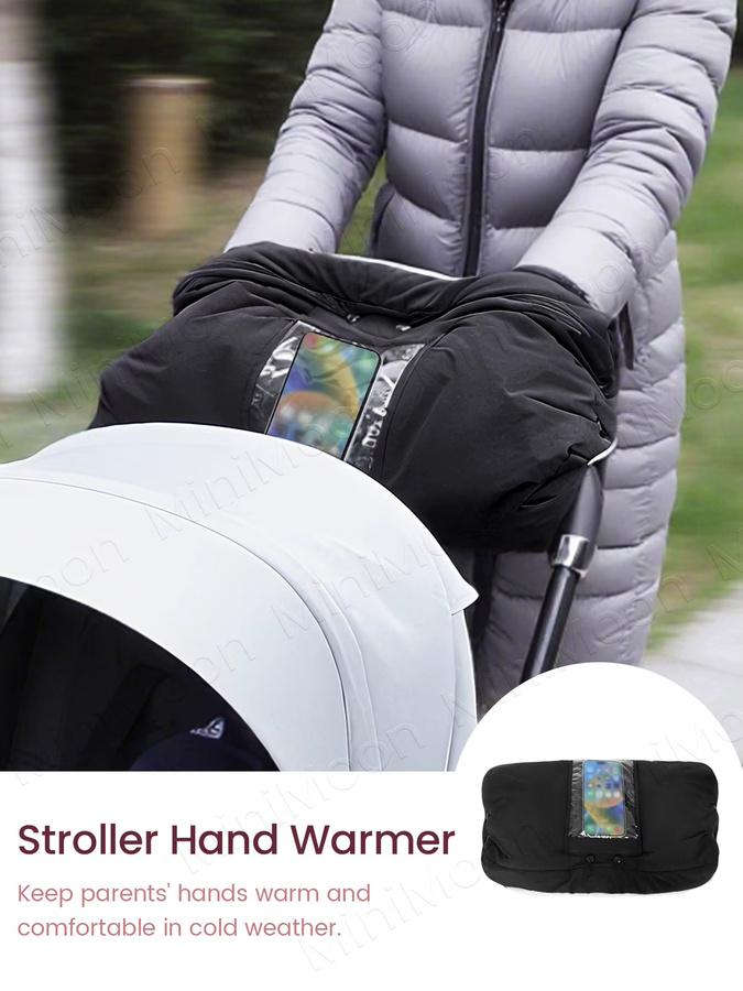 Kisslanding Kinderwagenmuffen Wetterfeste Winterhandschuhe für den Kinderwagen in 2 Varianten mit oder ohne Handytasche - Bild 7