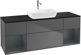 V&B Waschtischunterschrank Finion in Anthrazit lackiert, Breite: 160 cm, Tiefe: 50,1 cm - Bild 1