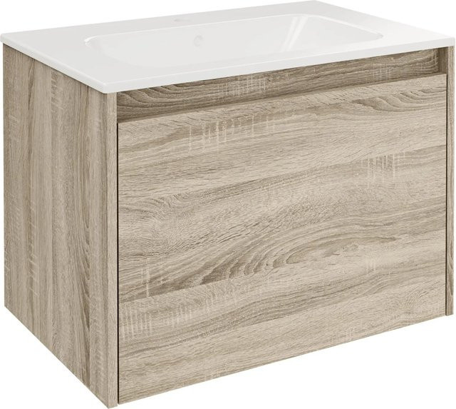 Fackelmann Waschtisch-Set Compact Line in Sonoma Eiche mit 1 Schublade, B/T/H: 71,0 x 46,5 x 51,5 cm - Bild 1