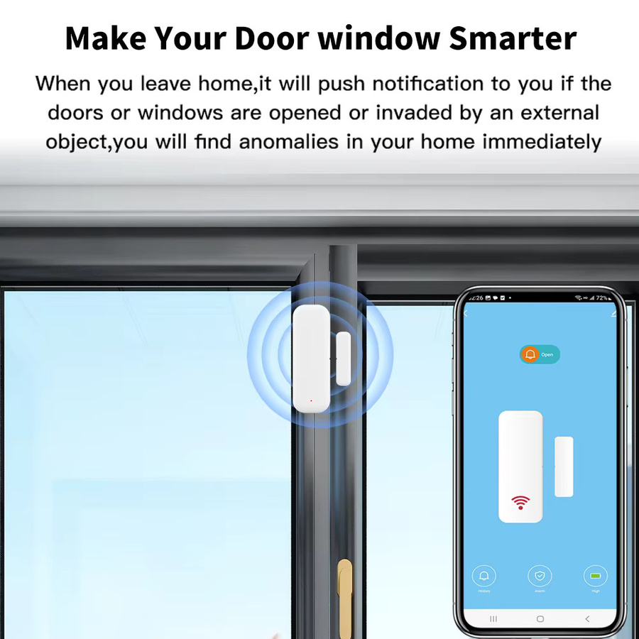 SaltComm Tuya Zigbee 3.0 Tür- und Fenstersensor in Schwarz für Smart Life App, ZHA, Zigbee2MQTT und Alexa - Bild 4