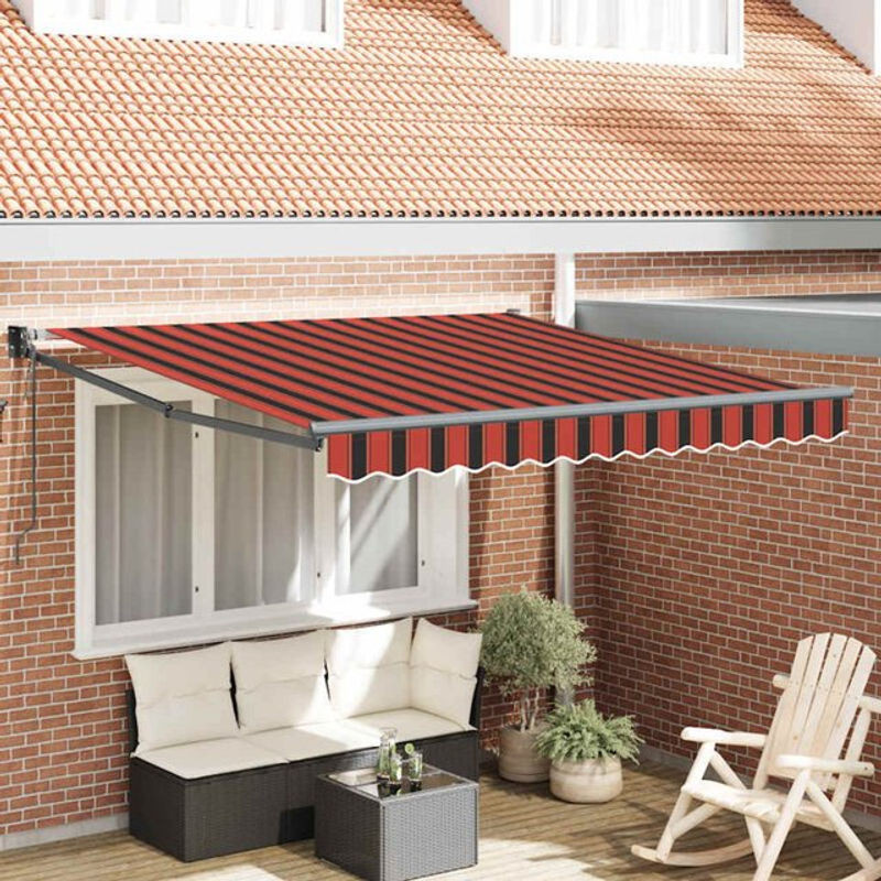 Elektrische Markise von VIDAXL in Orange und Braun mit Kurbel, B/H: 3,5 x 2,5 m - Bild 1