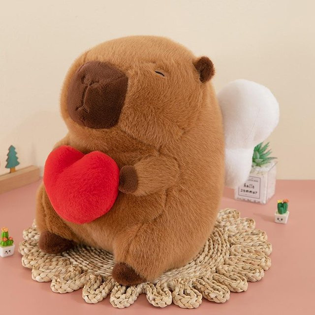 Joyful toys Engelherz Capybara Kapibara Puppe, Plüsch / Textil, 30cm - Bild 1