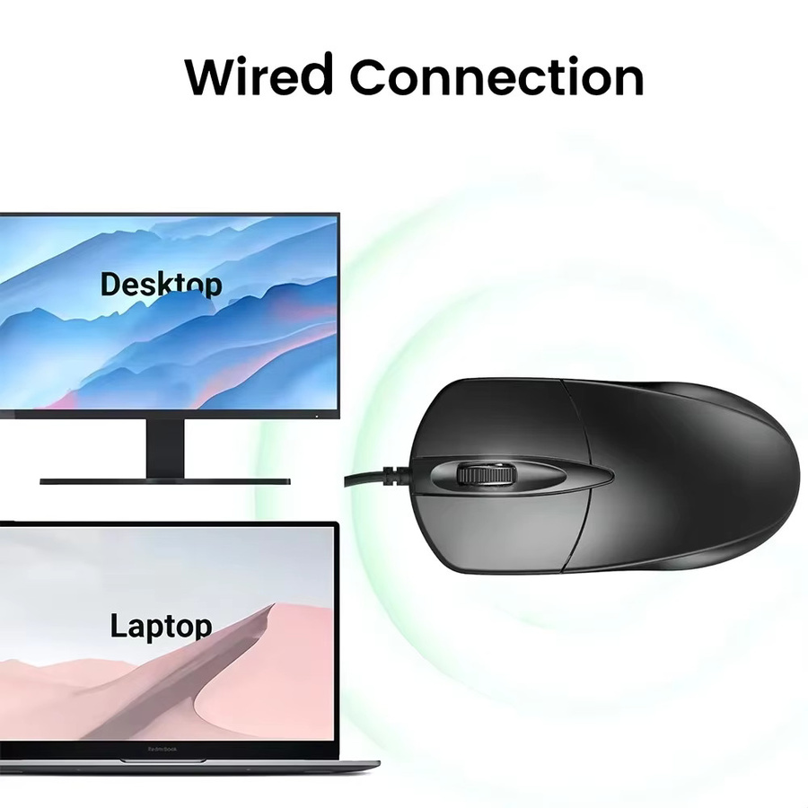 Kebidumei Ergonomische Optische USB-Maus in Schwarz für PC, Laptop und Mac OS - Bild 4