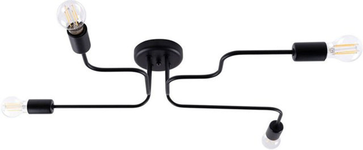 Sollux Lighting Deckenleuchte Vector Schwarz Modern Industrial aus Stahl mit 4 E27 Fassungen - Bild 1