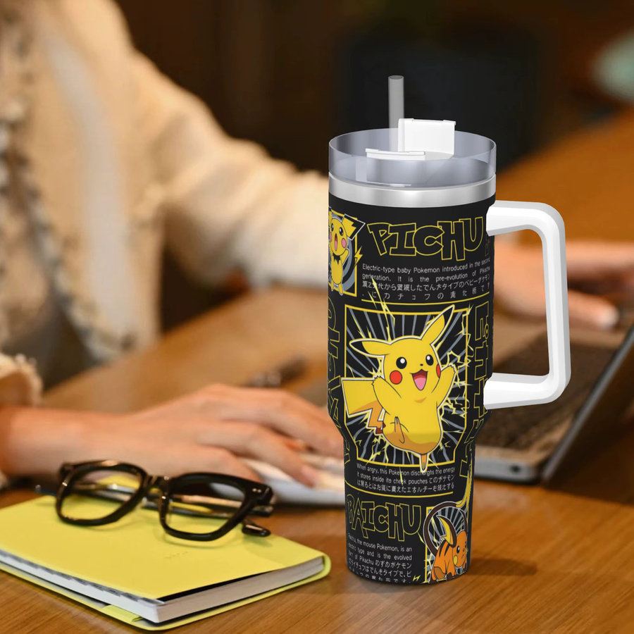 Potdemiel Pokemon Pikachu Edelstahl-Thermobecher in Gelb, auslaufsicherer Reisebecher für heiße Getränke mit 23,7 ml Volumen - Bild 5