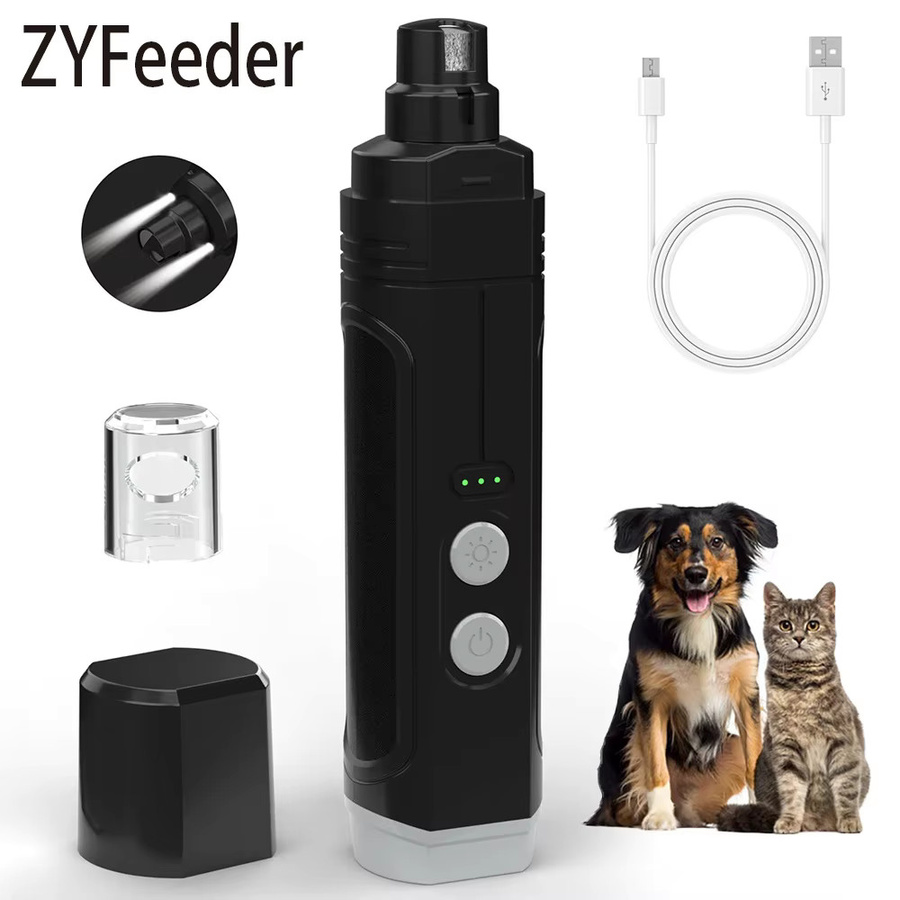 Elektrischer Haustier-Nagelknipser von ZYfeeder in Weiß, USB wiederaufladbar und leise mit integriertem Licht zur Nagelpflege für Katzen und Hunde - Bild 2