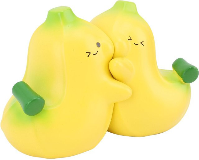 GoolRC Bananen-Buchstützen aus Harz im 2er-Set, gelb, Cartoon-Design für Regal und Schreibtisch - Bild 1