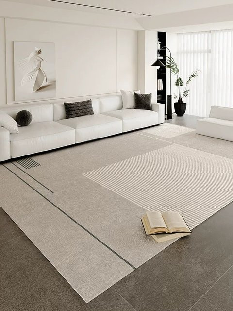 VIKAMA Wabi Sabi Wohnzimmerteppich in Beige, rutschfest und weich, minimalistisches Design für Schlafzimmer und Wohnzimmer - Bild 1
