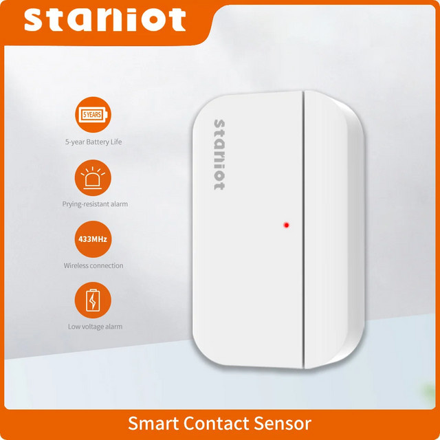 Staniot Smart Home Türsensor als kabelloser Zugangssensor für dein Sicherheitsalarmsystem, Farbe: Weiß - Bild 1