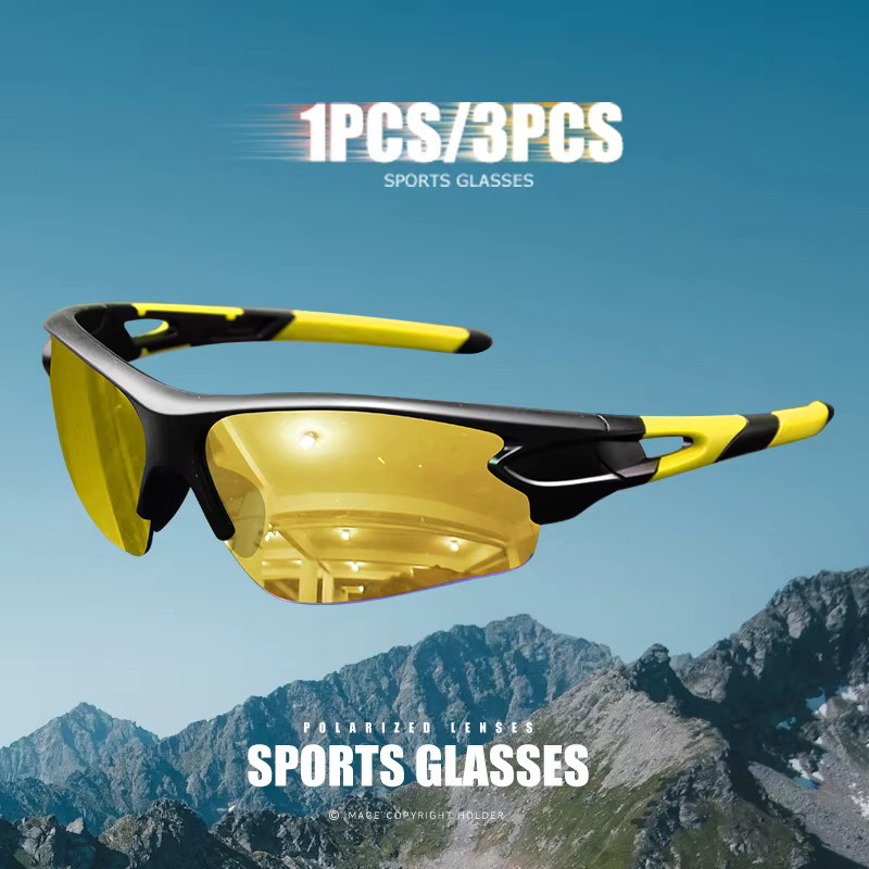 AWGSEE Sportsonnenbrille, Halbrand, Unisex, polarisiert, Kunststoff - Bild 3