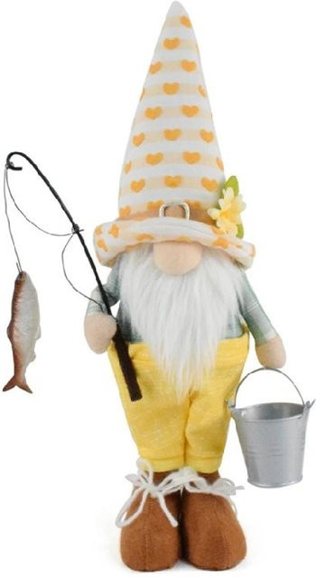 Fischer Wichtel Plüsch Dekoration, Handgemachter skandinavischer Tomte in Gold für dein Zuhause oder Büro - Bild 1