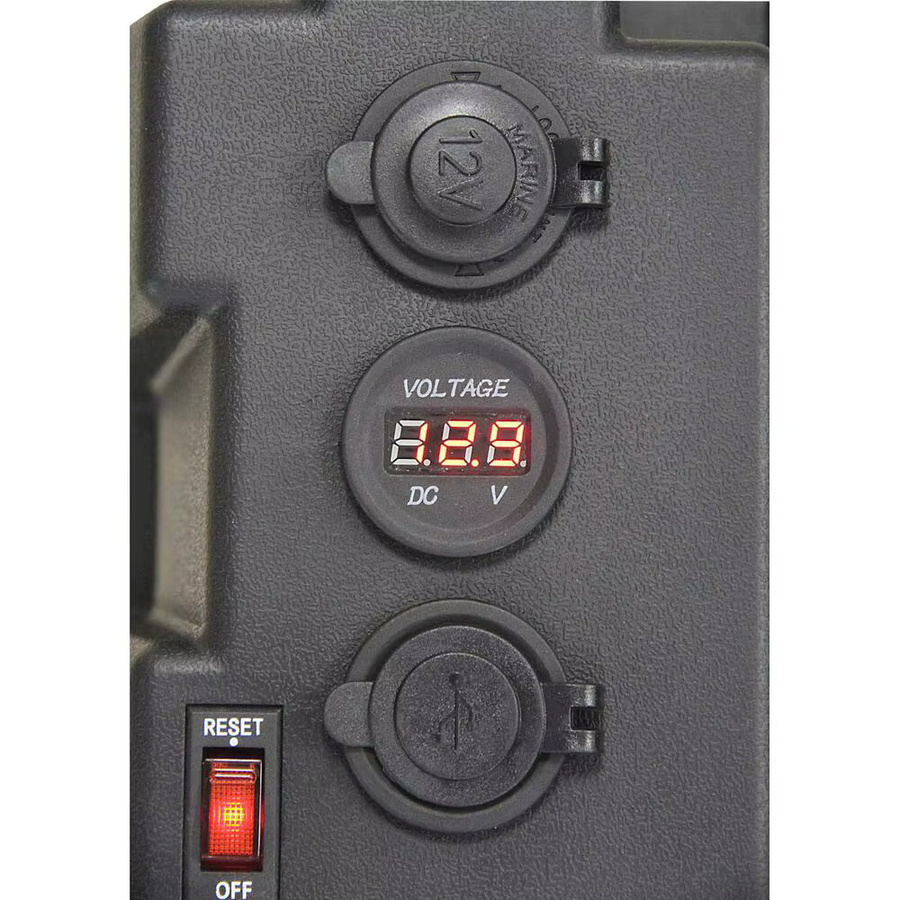 BYSSEA Marine-Batteriebox in Schwarz mit USB-Ladegerät und Voltmeter für Boot, Kajak und Wohnmobil - Bild 5