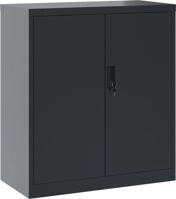 vidaXL Aktenschrank aus Stahl in Anthrazit mit Scharniertüren und Schloss, B/T/H: 79 x 40 x 90 cm - Bild 1