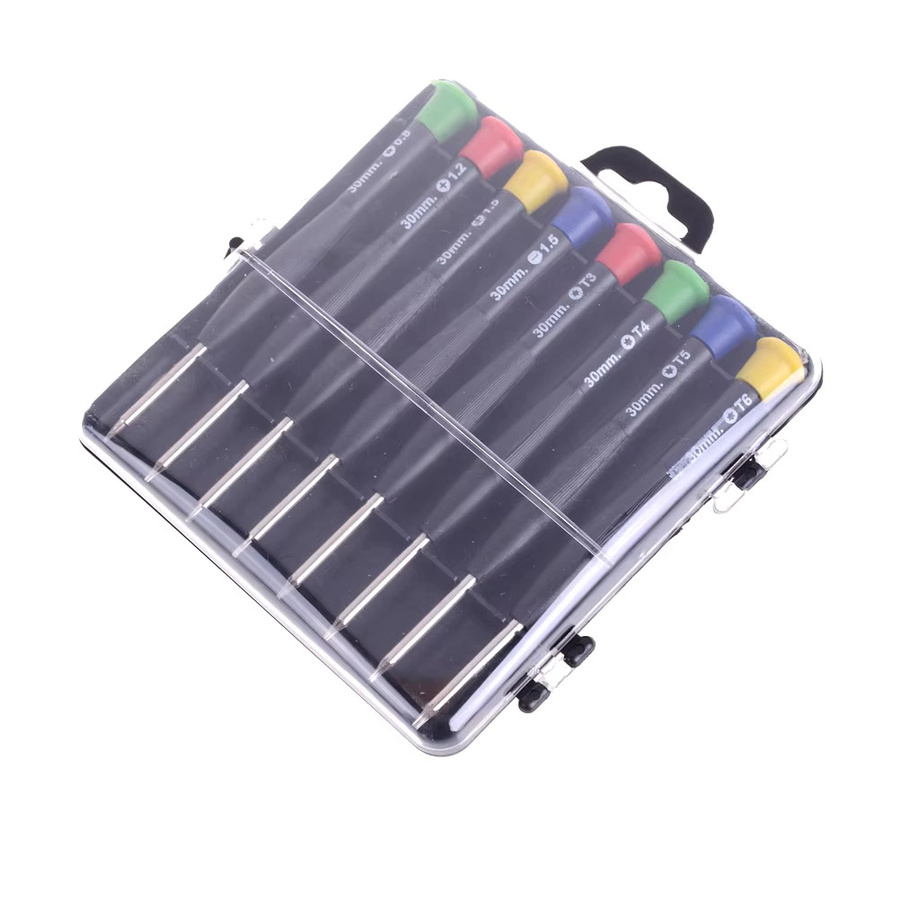 HUXUAN 8-in-1 Präzisions-Schraubendreher Set für Handy und PC, 8-teiliges Mini-Reparaturwerkzeug-Set, Multicolour - Bild 2