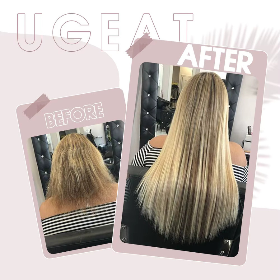 Ugeat Hair Weft Echthaar Remy-Haarverlängerungen, 100 g, Damen - Bild 3