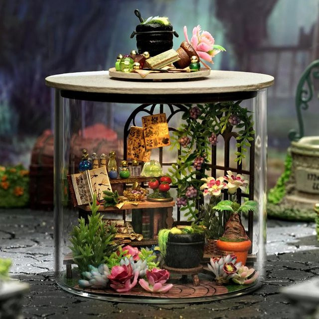 Yiran Furniture Mini DIY-Bausatz Puppenhaus Holzbastelarbeit Bunt - Bild 1