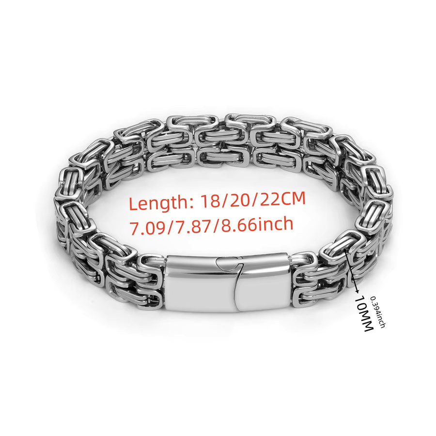 Armband Edelstahl, Silber, 10 mm, Herren - Bild 2