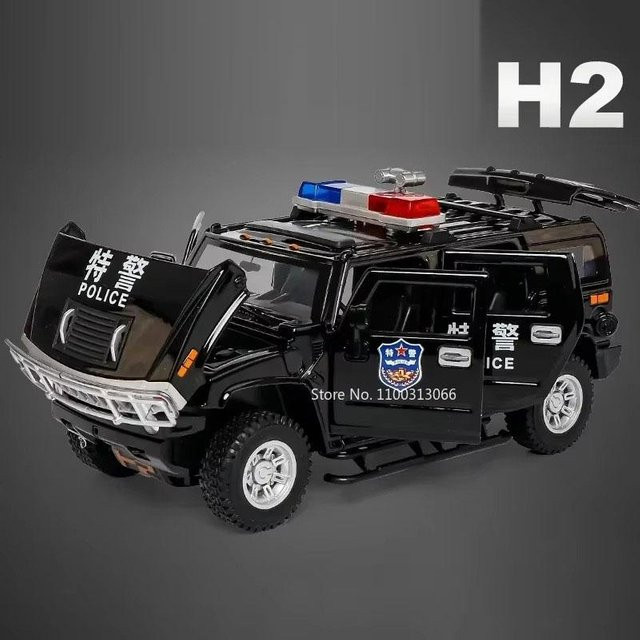 Qiaozhibadun H2 Polizeiauto Modelle, 1:24, mit 6 Türen Öffnung, ab 14 Jahren - Bild 1