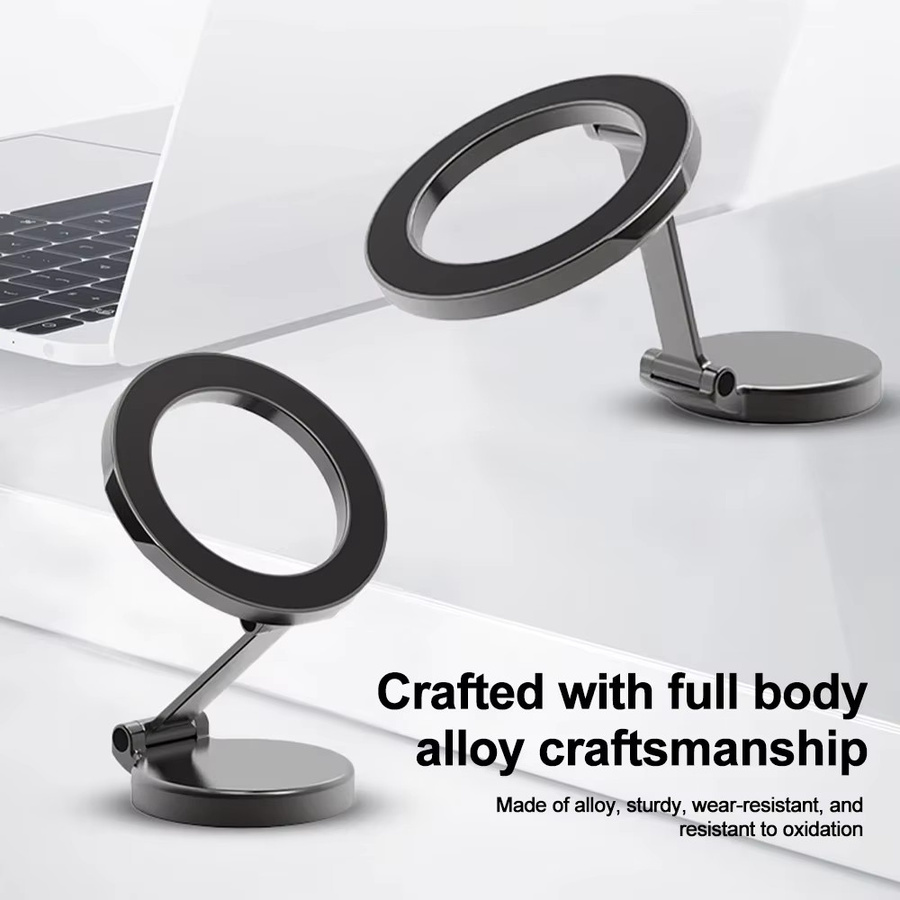 HTHwish Magnetischer Handyhalter für das Auto, 360 Grad drehbar und verstellbar, MagSafe kompatibel für iPhone 15, Samsung und Xiaomi, Farbe: Silber - Bild 3