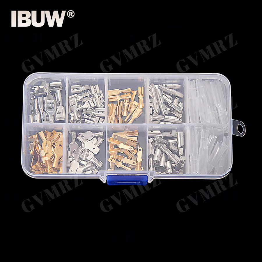 150 Stück Kaltpress-Terminal-Kit mit Steckverbindern 6,3 mm, 4,8 mm, 2,8 mm und 4 mm Buchsenklemmen in Silber und Gold - Bild 2