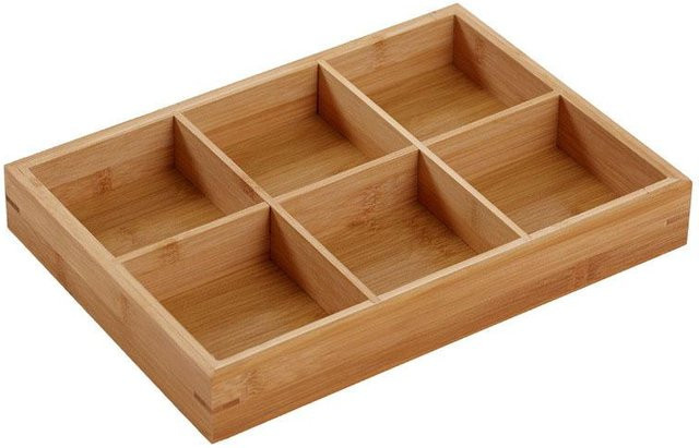 TOMTOP JMS Serviertablett aus Holz mit mehreren Fächern in Braun - Bild 1