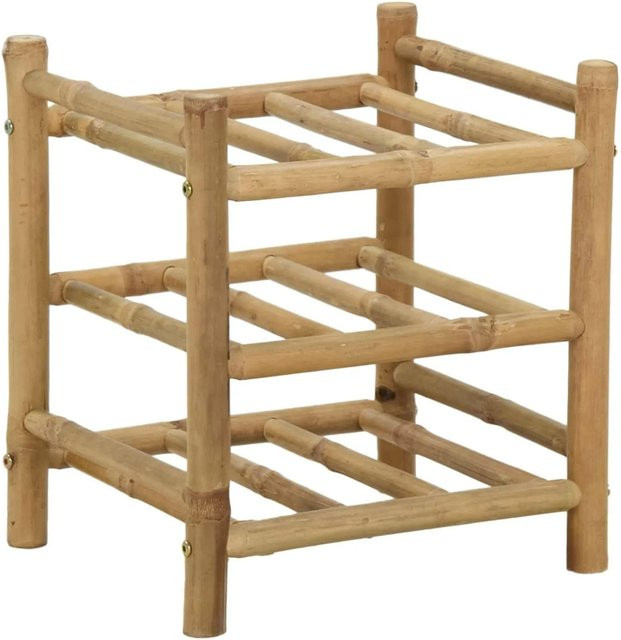 vidaXL Weinregal aus Bambus in Natur, modernes Standregal für Küche, Esszimmer oder Bar, B/T/H: 32,5 x 29,5 x 36 cm - Bild 1