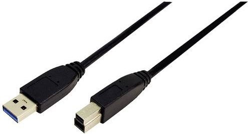 LogiLink USB 3.2 Gen1 Kabel mit USB-A und USB-B Stecker, Schwarz, 1,00 m - Bild 1