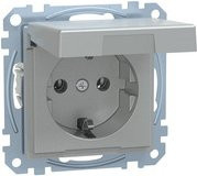 Merten Steckdose System M MEG2310-0460 Unterputz in Silber mit Klappdeckel und erhöhtem Berührungsschutz IP20 - Bild 1