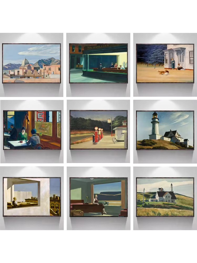 Edward Hopper Leinwandgemälde Morgensonne in einer Cafeteria Wandkunst Potdemiel Mehrfarbig - Bild 2