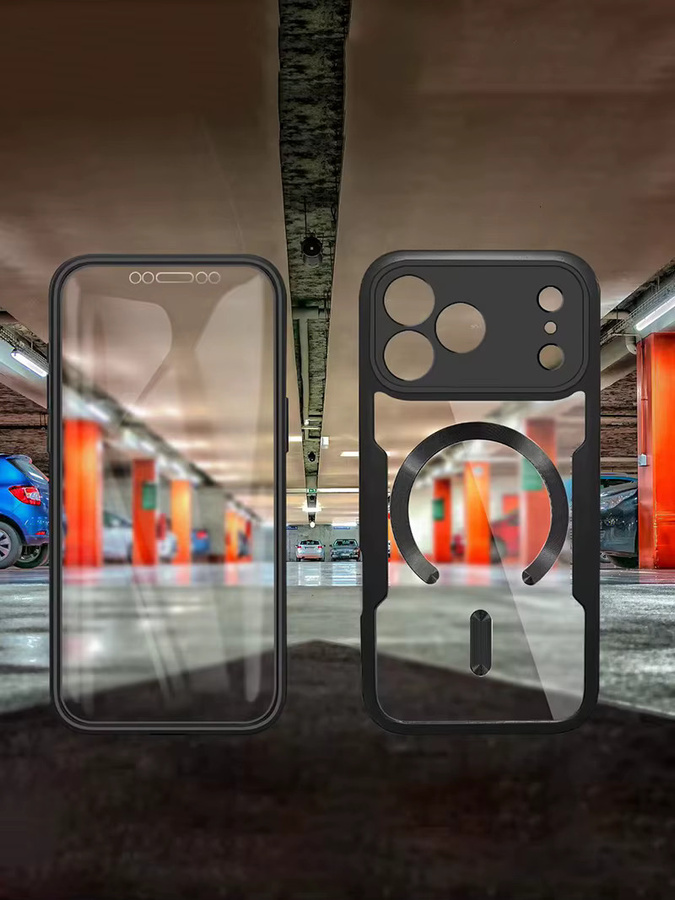 Magnetische kabellose Ladehülle für Apple iPhone 17 Pro Max, 16, 15, 14, 13 mit 360 Grad Rundumschutz und Objektiv-Rückabdeckung in Schwarz oder Rot - Bild 5