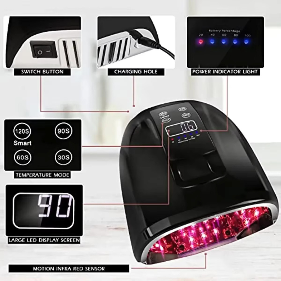 Woobela Nagellampe, kabellose UV-LED-Lampe, 90 W, Unisex - Bild 5